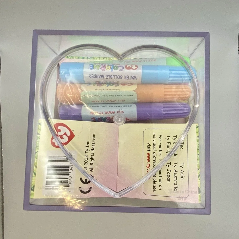 2003 TY Beanie Babies - Color Me Beanie Bunny, Plastic Case‎ With Markers